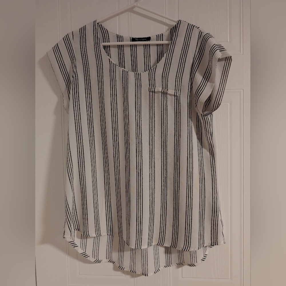 White and black stripe shirt